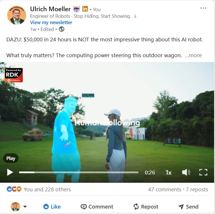 D-Robotics LinkedIn Content Beispiel